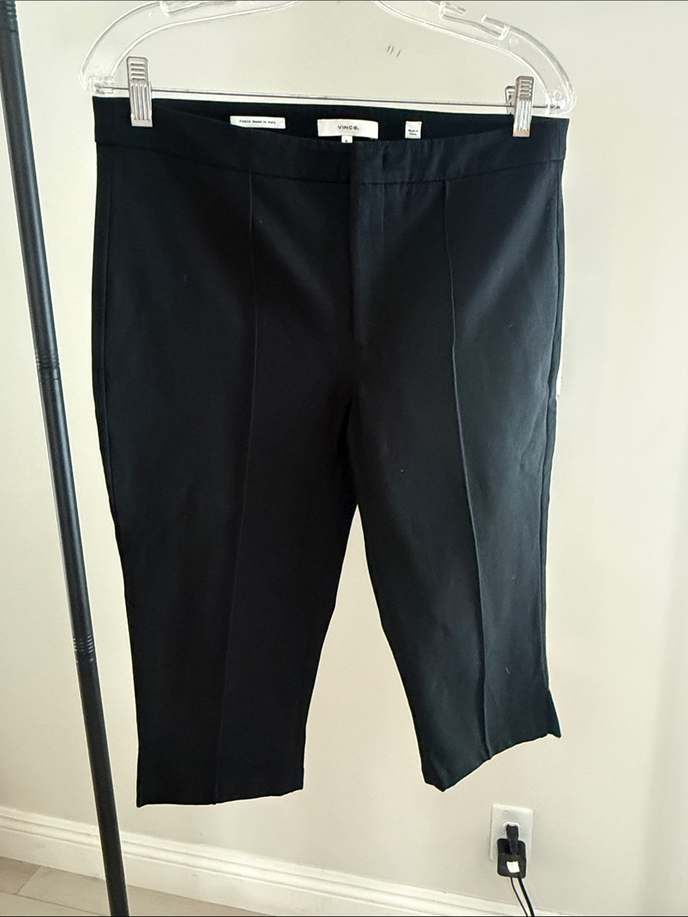 Vince Black Tailored Cropped Ponte Shorts